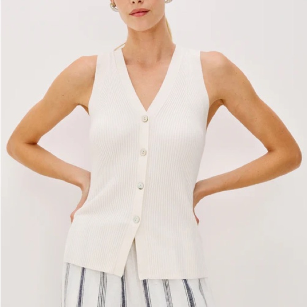 Rails Cream Button-Down Tank Top